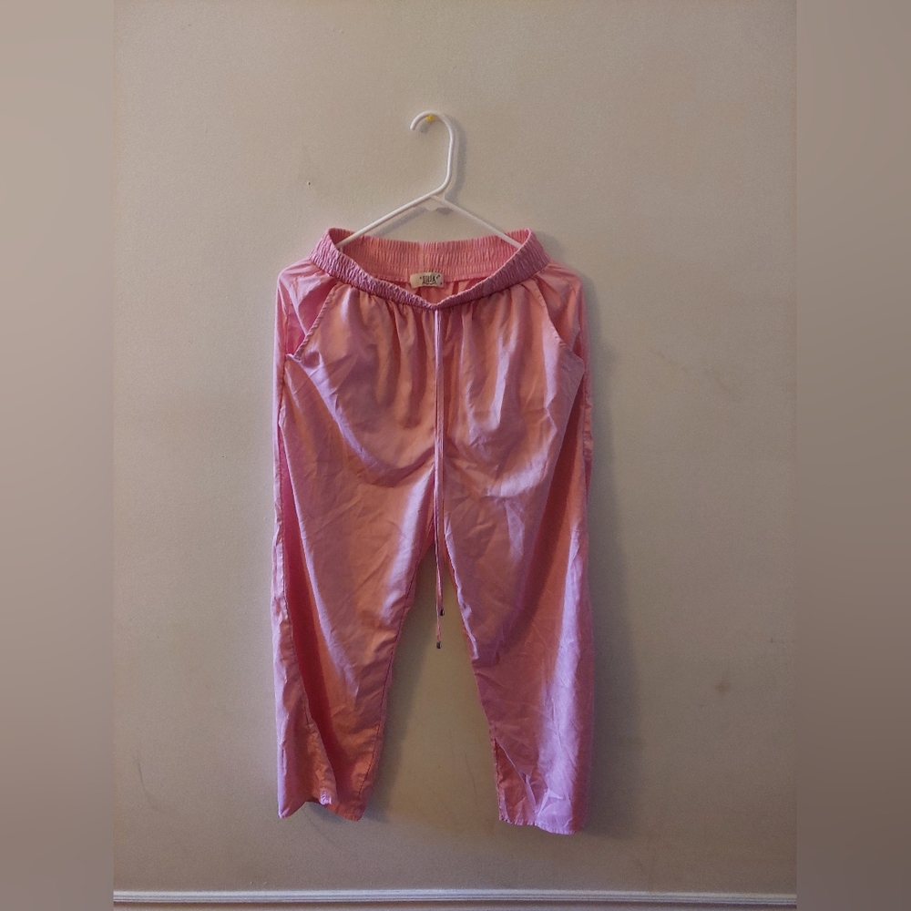 Pink linen pants